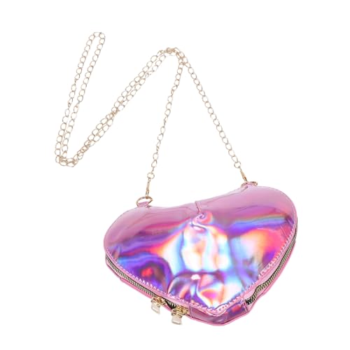 Holibanna Herzförmige Umhängetasche Damen Mini PU Crossbody Bag mit Kette Modische Kleine Herz Geldbörse für Alltag Partys und Valentinstag Kompakt Langlebig Stylisches Design von Holibanna