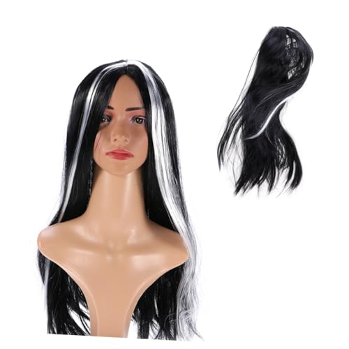 Holibanna Hexenperücke Perücken gefärbt Perücke für Halloween weiße Kostümperücken Farbige Perücken Party Perücke haarschmuck halloween Halloween-Haar-Accessoire lange Perücke gerade Perücke von Holibanna