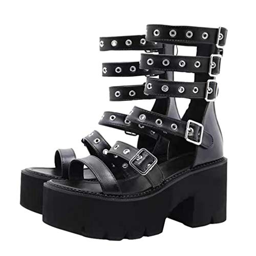 Holibanna High Heels Plateau R?mischen Goth Sandalen Partei Klassische Chunky Ferse Schuhe Sommer Sandalen High Heels von Holibanna