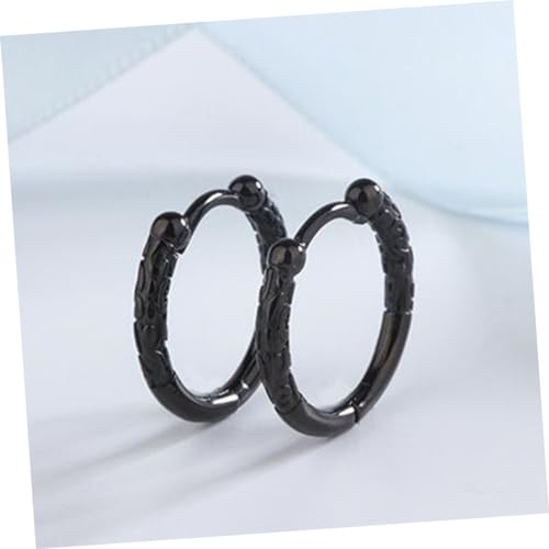 Holibanna Hip Hop Ohrstecker Rund Neutraler Stil Herren Damen Schmuck Silber Schwarz Langlebig Einfache Kombination von Holibanna