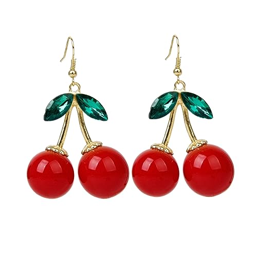 Holibanna Kirschohrringe Für Frauen Und Mädchen Rot Grün Aus Kunststoff Und Legierung Ca Süße Kirschform Schönes von Holibanna