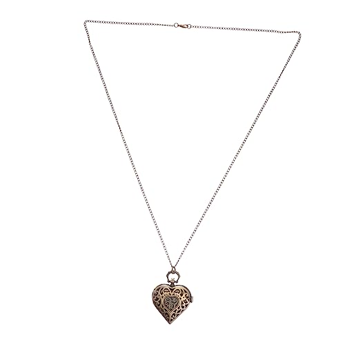 Holibanna Herzförmige Taschenuhr Mit Hohlem Aus Hartmetall Kette Mechanisches Für Herren Und Damen von Holibanna