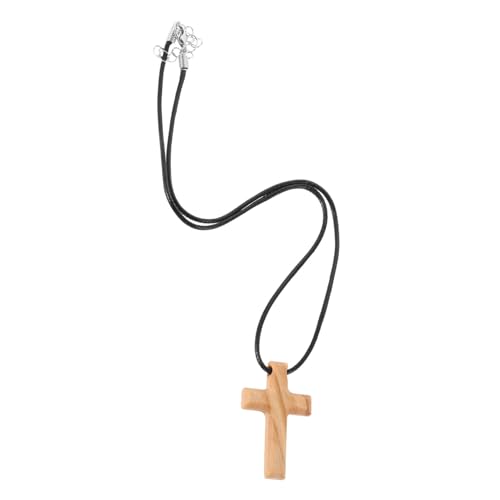 Holibanna Holz Kreuz Anhänger Halskette Handgearbeitetem Olivenholz für Männer Spiritualität und Stilvolle Inspiration für Gebet und Religiöse Zeremonien von Holibanna