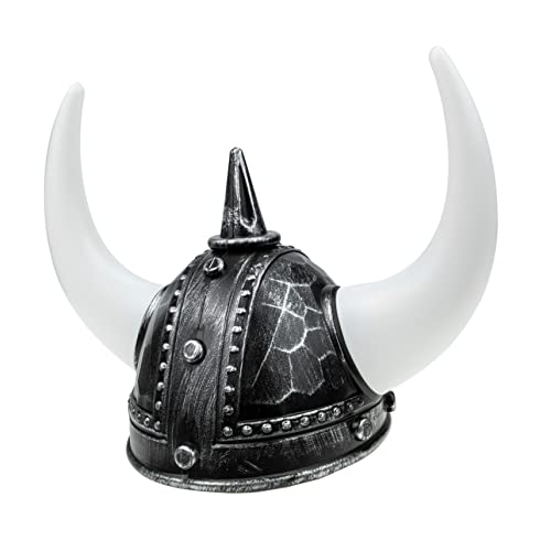Holibanna Helm Mit Hörnern Antiker Kriegerhut Für Erwachsene Leichter Kostüm-hut Für Halloween Karneval Und Mottopartys Perfektes Cosplay-zubehör Für Männer in Silber von Holibanna