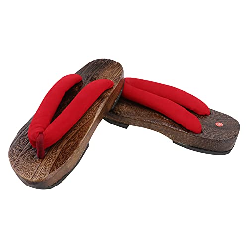 Holibanna Japanische Holz Clogs Sandalen Japan Traditionellen Schuhe Geta Clog Slippers Aus Stoff FüR MäNner Rote Holzschuhe Traditionelle Japanische Geta FüR Bequemen Alltagsgebrauch 24.5 X 9 X 2.5 C von Holibanna