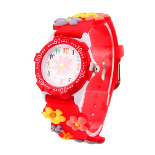 Holibanna Junge Mädchen Cartoon Blume Armbanduhr Quarz Uhr Für Jungen Und Mädchen Modische Kinderuhr Mit Verstellbarem Armband Perfektes Für Weihnachten Rot von Holibanna