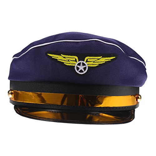 Holibanna Kapitänsmütze Hüte Für Flugbegleiter Kostüm Hut Pilotenmütze Dummer Hut Lustiger Hut Piratenhut Cosplay Matrosenhut Kappe Flugzeughut Gaming-hüte Flugbegleiterhut Blue Polyester von Holibanna
