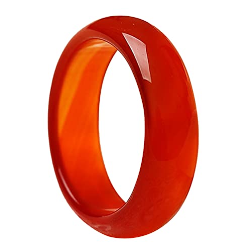 Holibanna Karneol Kristall Ringe Natürliche Red Karneol Edelstein Band Ring Karneol Glatte Donut Ring für Frauen Weihnachten Jahrestag Geburtstag Geschenke 18Mm von Holibanna