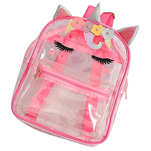 Holibanna Kids Transparent Unicorn Backpack Niedlicher Klarer Rucksack Für Mädchen Plastischer Schulranzen Für Junge Mädchen Für Ausflüge Und Täglichen Gebrauch Leicht Und Langlebig von Holibanna