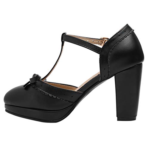 Holibanna Kleider Sommer Kleider Sommer Kleider Sommer Mary Janes High Heels Schuhe Kn? Schnalle Pumpen Chunky T- Strap Pumpen High Heels Sandaletten High Heels Sandaletten High Heels Sandaletten von Holibanna