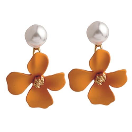 Holibanna Kleine Blumen Ohrstecker mit Perlen Matte Ohrringe für Frauen für Anlässe Wie Geburtstag Valentinstag und Besondere Feiern von Holibanna