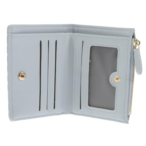 Holibanna Kleine Geldbörse Damen Gefaltete Münz Und Kartenaufbewahrung Blaues Gesticktes Design Für Alltag Reisen Shopping Und Partys Schlüsselanhänger Inklusive von Holibanna