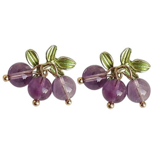 Holibanna Kleine Trauben Ohrstecker Damen Ohrringe mit funkelnden Perlen Handgefertigt Modischer Schmuck für Frauen Leicht und Langlebig für Alltag und Besondere Anlässe von Holibanna