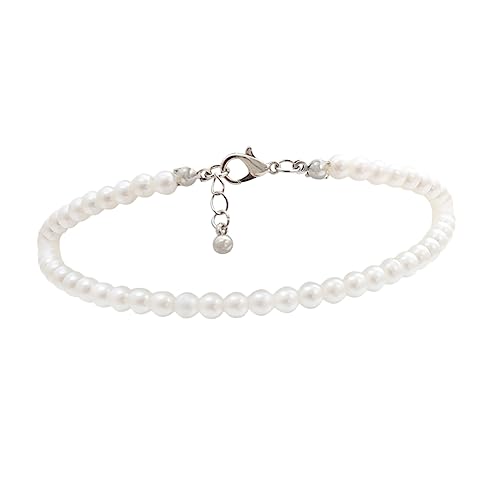 Holibanna Perlenfußschmuck weiße Halskette weißer Schmuck Perlenkörperkette Frauen Fuß Halsketten Knöchelkette elegantes Fußkettchen Imitationsperlen Armband schmücken Fräulein von Holibanna