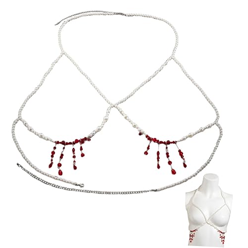 Holibanna Körperkette Damen Perlen Brustkette für Sommer Strand Halloween Party Leicht und die Körperform Perfektes Accessoire für von Holibanna