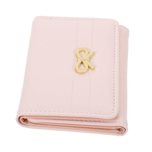 Holibanna Koreanische Damen Geldbörse Kurz Leichtes Portemonnaie mit Reißverschluss Kleine Rosa Münzbörse Kartenhalter Kompakt für Reisen Alltag Minimalistisch von Holibanna
