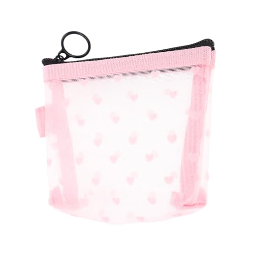 Holibanna Make-up-Tasche Aus Nylonnetz Mit Bezauberndem Herz-Design Und Reißverschluss Reisetasche Für Damen von Holibanna