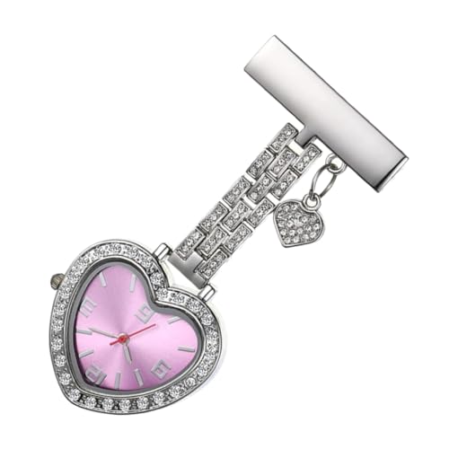 Holibanna Krankenschwesteruhr Zum Anstecken Taschenuhr Für Damen Herz-Clip-Uhr Uhr Für Krankenschwester Krankenschwesteruhren Zum Anhängen von Holibanna