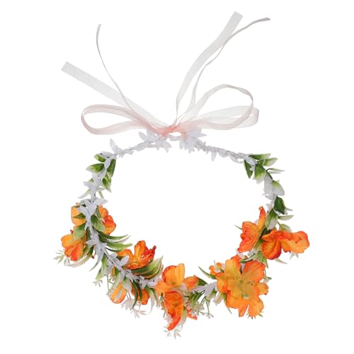 Holibanna Blumenkrone Stirnband Mit Künstlichen Blumen Und Blättern Hautfreundlich Und Langlebig Für Damen Teenager Und Brautschmuck Bei Party Hochzeit Strand von Holibanna