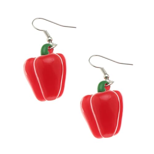 Holibanna Kreative Chili Ohrringe Damen Cartoon Gemüse Schmuck Lustige Ohrhänger Handgefertigt Alltag von Holibanna