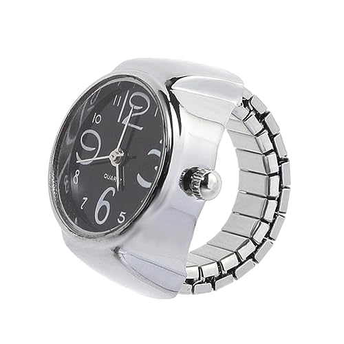 Holibanna Kreative Ringuhr Für Elastische Quarzuhr Im Minimalistischen Design Als Für Frauen Und Männer Schwarz Große Ziffern Für Klare Zeitablesung Modisches Accessoire von Holibanna