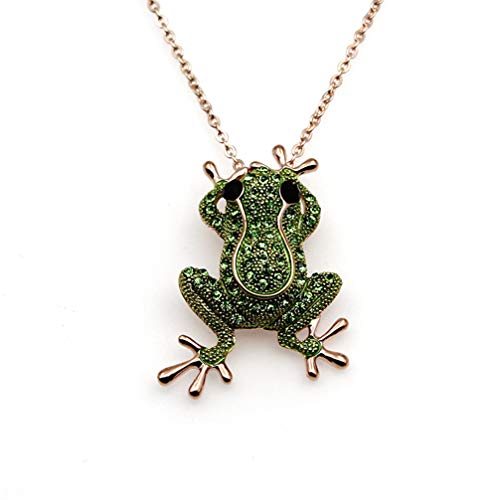 Holibanna Kristall Brosche Strass Halskette Frosch Anhänger Halskette Frauen Schmuck Statement Schmuck Modeschmuck für Frauen Mädchen Damen (Zufälligen Stil) von Holibanna