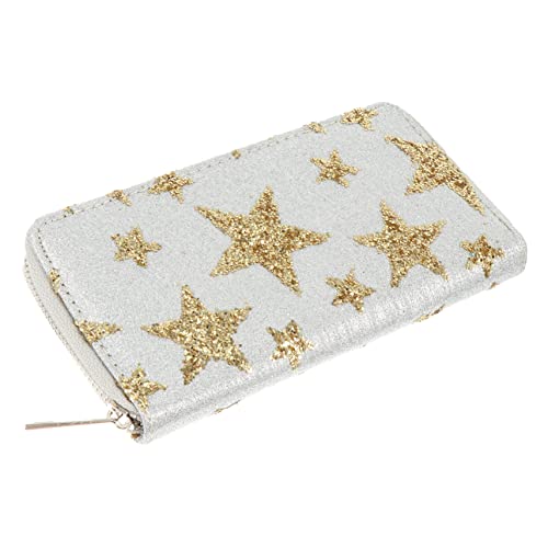 Holibanna Langes Portemonnaie Für Damen Damen-Stern-geldbörse Clutch Mit Stern-Aufdruck Lange Geldbörse -Portemonnaie Mit Reißverschluss Aus Pu-Material Für Karten Münzen Und von Holibanna