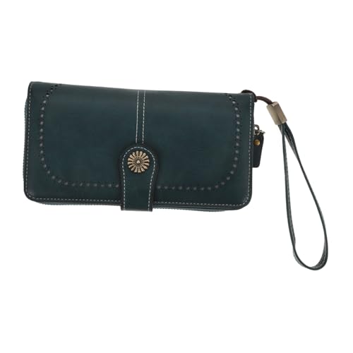 Holibanna Damen Geldbörse Pu Mit Großem Eleganter Blauer Handtasche Für Münzen Karten Und Handy Stilvolles Reißverschluss-Portemonnaie Für Täglichen Gebrauch von Holibanna