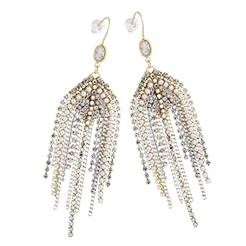 Holibanna Lange Perlen Ohrhänger Damen Statement Kronleuchter Ohrringe mit Tassel Design Western Stil Ohrhänger für Besondere Anlässe Wie Hochzeit Party Abendveranstaltung von Holibanna