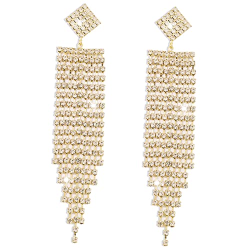 Holibanna Lange Quasten Ohrringe Damen Strass Ohrhänger Leicht Allergiefrei Modisch für Party Alltag Holibanna Lange Quasten Ohrringe Damen Strass Ohrhänger Leicht Allergiefrei Modisch für Party Alltag von Holibanna