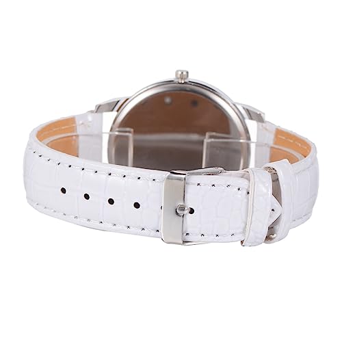 Holibanna Muster Armbanduhr Für Einstellbare Lederarmbanduhr Casual Quarz Uhr Weiß Als Geburtstagsgeschenk Für Schulalltag von Holibanna