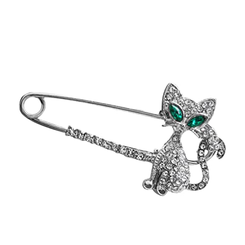 Holibanna Legierung Katze Brosche Pin Pullover Cardigan Brosche Set Vintage Kristallsticker Kreative Strass Broschen Praktische Katze Brosche Für Frauen Mädchen (Silber) von Holibanna