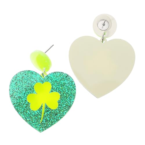 Holibanna Leichte Acryl Kleeblatt ohrringe Grün Hohl Design Glücksbringer Schmuck Damen St Patrick's Day Party Ohrhänger Accessoire von Holibanna