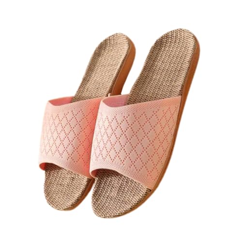 Holibanna Leichte Atmungsaktive Hausschuhe Damen Sommer Rutschfeste Pantoffeln aus Natürlichem Leinen Saugfähig und Luftdurchlässig für Indoor Freizeit und Ältere Frauen von Holibanna