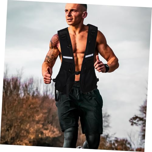 Holibanna Leichte Outdoor Laufweste Herren mit Reflektierenden Elementen Multifunktionale Brusttasche für Fahrrad Joggen Praktische Aufbewahrung von Handy und Kleinigkeiten Sportliches von Holibanna