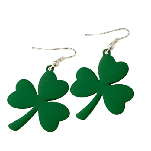 Holibanna Leichte Shamrock Ohrringe Damen Silberne Dangle Ohrringe für Frauen Vielseitige Grüne Schmuck Passendes Accessoire für St Patricks Day und Alltag von Holibanna