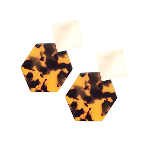 Holibanna Leopard Ohrstecker aus Langlebigem Kunststoff Sechseckiges Geometrisches Design Modische Ohrringe für Damen Hautfreundlich und Ausgefallenes Accessoire für Alltag und von Holibanna