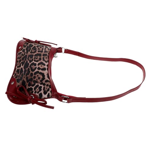 Holibanna Leopardenmuster Designer Crossbody Tasche Rote Schulter Crescent Bag Modisch Vielseitig Unterarm Handtasche Für Alltag Freizeit Und Büro von Holibanna
