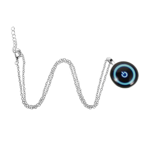 Holibanna Leuchtendes Power Button Anhänger Halskette für Frauen und Männer Retro Style Modeschmuck mit Einzigartigem Design für Abendveranstaltungen und Stylings von Holibanna