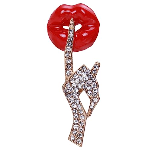 Holibanna Lippen Brosche Anstecknadel für Frauen Strass Brosche zur Dekoration von Kleidung Schals und Anzügen für Alltag und Besondere Anlässe Vielseitig Einsetzbar und Langlebig von Holibanna