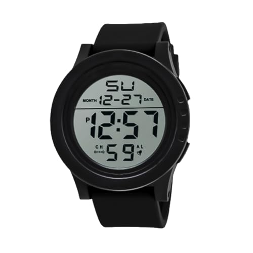 Holibanna Luminous Led Sportuhr Für Herren Mit Alarm Und Stoppuhr Große Digitale Anzeige Für Outdoor-aktivitäten Schwarze Armbanduhr von Holibanna