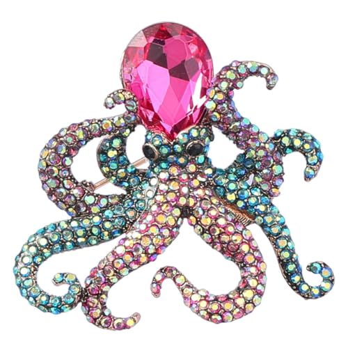 Holibanna Lustige Oktopus-brosche Jacke, Baskenmütze, Anstecknadel Für Tierabzeichen Oktopus-brosche Für Frauen Pullover-brosche Oktopus-anstecknadel Schmuck Mantel Mädchen von Holibanna