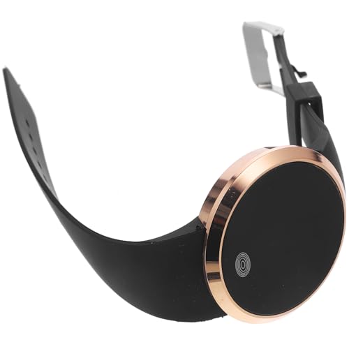 Holibanna Männer und Frauen LED Touchscreen Armbanduhr Digitale Uhr Legierung mit PU Lederband Goldschale Schwarze Band von Holibanna