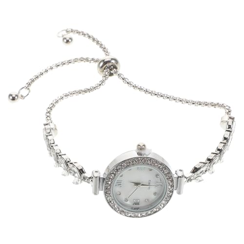 Holibanna Quarzuhr Für Damen Strass-Uhr Mit Meerjungfrau-Design Kristalluhr Silberne Kettenarmbanduhr Luxuriöse Damen-Armbanduhr Für Events Und Outfits von Holibanna