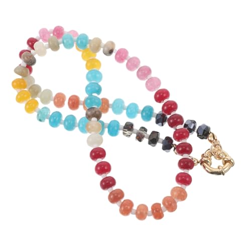 Holibanna Mehrfarbige Natürliche Steinperlen Halskette mit Edelstahlkette Bequemer Leichter Choker für Damen Vielseitiger Schmuck für Alltag Besondere Anlässe und Strandpartys von Holibanna