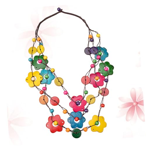 Holibanna Mehrschichtige Bunte Kokosnussschalen-blumenkette Choker-halskette Für Damen Leicht Und Langlebig von Holibanna