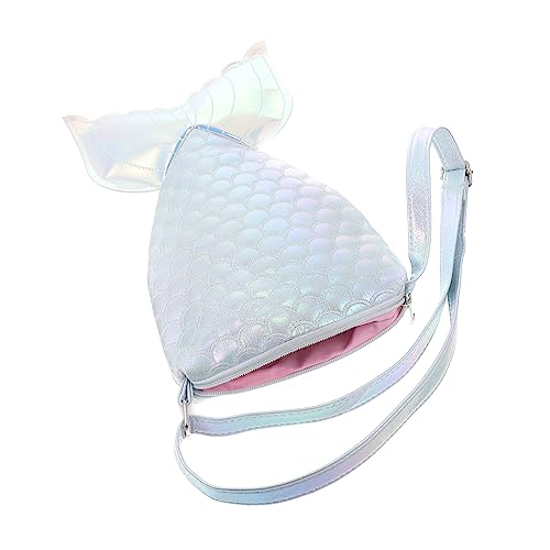 Holibanna Mermaid Tail Design Umhängetasche Für Damen Tragbare Aufbewahrungstasche Regenbogenblau Leichte Messenger Bag Für Schule Und Freizeit Als Für Meerjungfrau-Fans von Holibanna