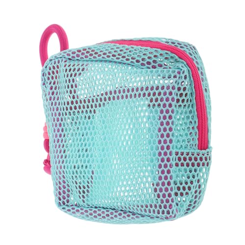 Holibanna Netz Kosmetiktasche Tragbare Organizer-Tasche Für Reisen Stilvolle Aufbewahrung Für Datenkabel Und Toilettenartikel Mit Reißverschluss Und Rosanem Lanyard Für Damen von Holibanna