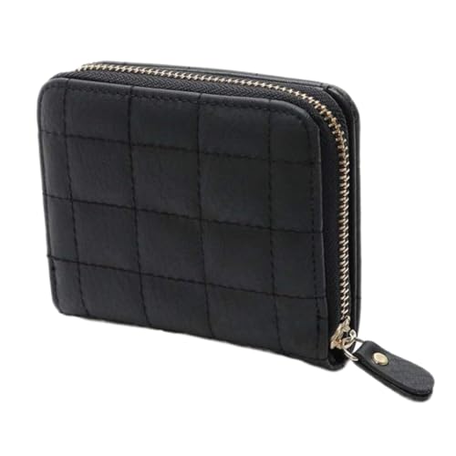 Holibanna Mini Ledergeldbörse Mit Reißverschluss Münztasche Und Kartentasche Bestickte Wechselgeldbörse Quadratische Mini Tasche Für Münzen Geld Und Karten von Holibanna