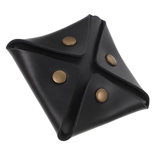 Holibanna Mini Münzbeutel Kunstleder Kompakte Aufbewahrung Für Münzen Bargeld Und Kleine Gegenstände Für Schule Reisen Und Alltag Modisches Design Mattem Schwarz von Holibanna